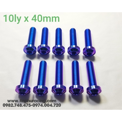 Ốc titanium GR5 10ly x 40mm (màu xanh tím)